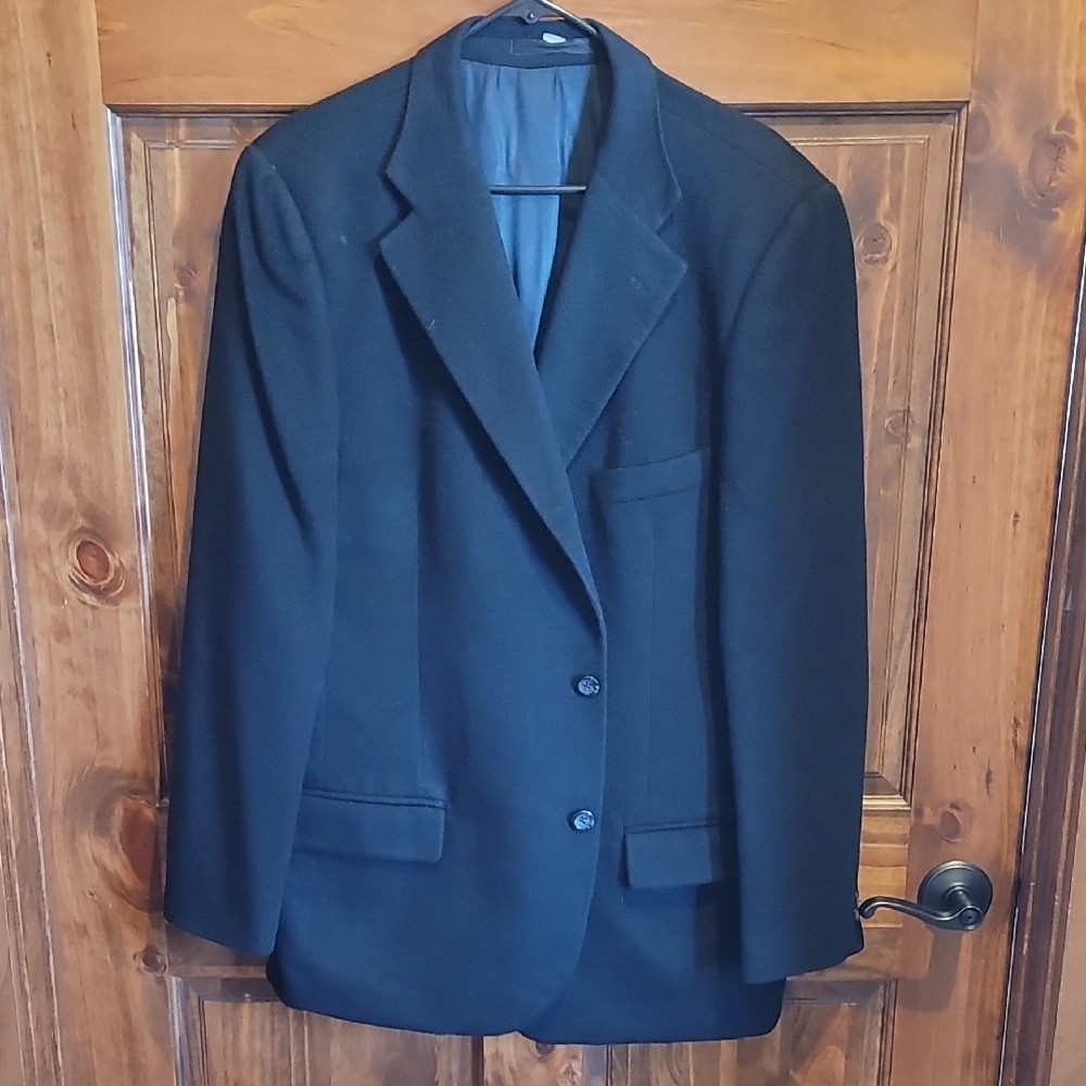 Classic Black Wool Men's Blazer